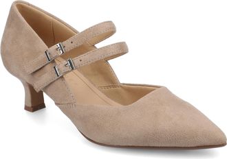 Journee Collection Womens Carnation Medium and Wide Width Kitten Heel Mary Jane Pumps