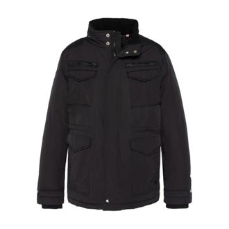 Schott NYC Parka met meerdere zakken en capuchon onder de kraag - Heren - Winterjassen - Zwart - S - Nylon - Jassen