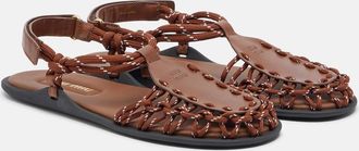 Miu Miu Leather-trimmed sandals