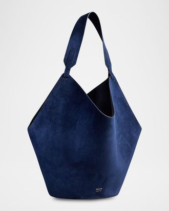 Khaite Lotus Medium Calfskin Suede Tote Bag