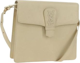 Saint Laurent Pre-owned Vintage Shoulder Bag - Dames - Vintage Schoudertas - Beige - ONE Size - Leer - Vintage
