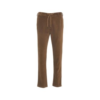 Circolo 1901 Slim-fit Trousers, male, Brown, Size: XL Slim Fit Corduroy Drawstring Trousers