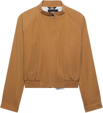 GCDS Cropped Tailoring Bomber - Dames - Zomerjassen - Bruin - L - Leer - Jassen