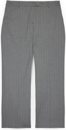 Fiorella Rubino Pinstripe Wijde Broek - Dames - Wijde Broeken - Grijs - 5XL - Wol - Broeken
