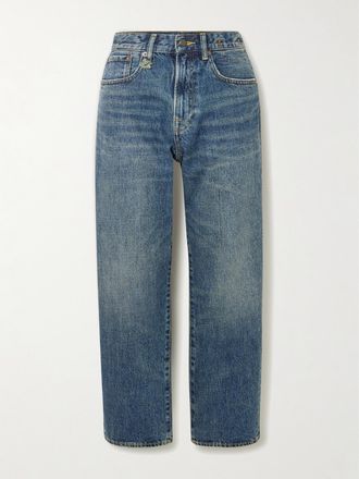 R13 Jeans A Gamba Dritta In Denim Effetto Consumato Boyfriend - Blu