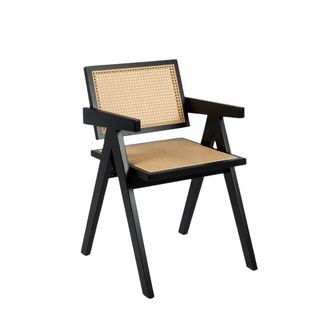 Klast Silla de comedor de madera negro 51x80 cm