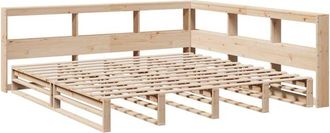 vidaXL Bookcase Bed without Mattress 200x200cm Solid Wood Pine Vidaxl