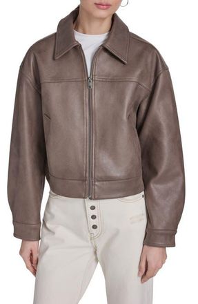 Levi's Faux Leather Zip Jacket in Pine Bark Faux Suede at Nordstrom, Size X-Small