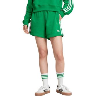 adidas Adicolor 3-Stripes French Terry Shorts in Green/White at Nordstrom, Size Small