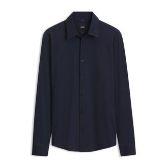 BOSS Slim-fit shirt in printed performance-stretch jersey