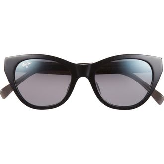 Maui Jim Core Polarized Cat Eye Sunglasses in Black Grey Grey at Nordstrom Rack