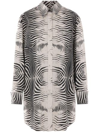 Roberto Cavalli Blousejurk met zebraprint - Wit