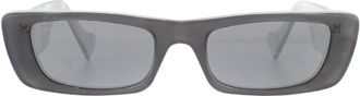 Gucci Rectangle Grey Silver Sunglasses