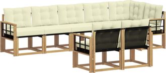 vidaXL Conjunto De Sof&aacute;s De Exterior 8 Uds. Blanco Y Crema Vidaxl
