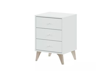 Usinestreet Mesita con 3 cajones blanco artik