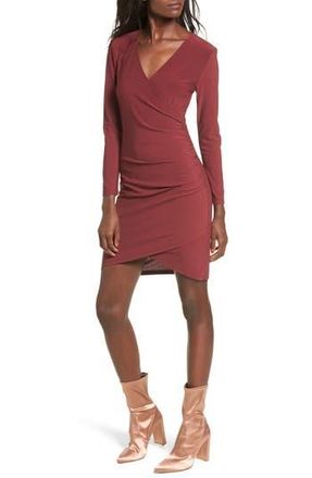 Leith Ruched Sheath Dress in Red Tannin at Nordstrom Rack, Size Medium