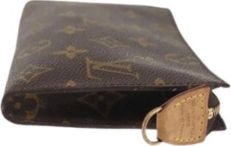 Louis Vuitton Pre-owned Clutches, female, Brown, Size: ONE SIZE Pre-owned Canvas Pouch