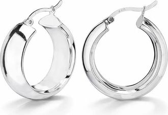 Gold & Honey Womens Small Hoop Earrings In Silver