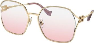 Miu Miu MU52WS ZVN04Z Womens Sunglasses Gold Size 60