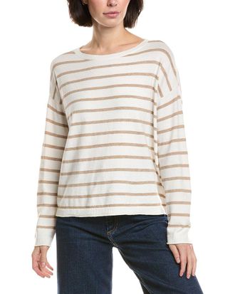 Vince Camuto Rolled Edge Stripe Sweater