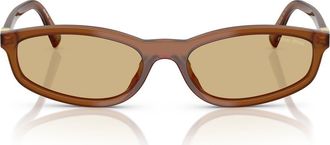 Miu Miu 54mm Irregular Sunglasses in Opal Amber /Yellow at Nordstrom