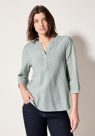 Cecil Klassische Bluse CECIL, Damen, Gr. XS (36), gr&uuml;n (slate khaki), Web, Obermaterial: 51% Viskose, 32% Baumwolle, 17% Polyamid, gestreift, regular fit ta