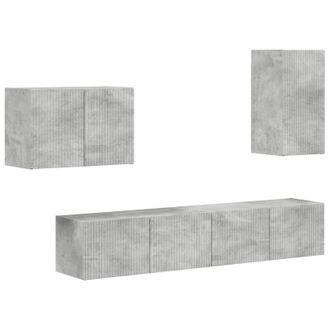 vidaXL Conjunto De Mueble Para Tv De Pared 4 Pcs Gris Concreto Vidaxl