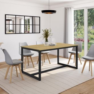 IDMarket Idmarket - Detroit Mesa De Comedor Para 8 Personas, Dise&ntilde;o Industrial 150 Cm