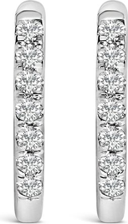 House of Brilliance 10K Gold 1/4 Cttw Diamond Double Sided Huggie Hoop Earrings