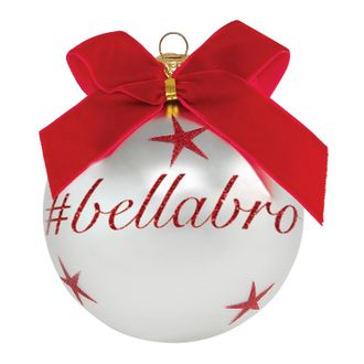 KASANOVA Pallina di Natale con scritta bellabro 10 cm