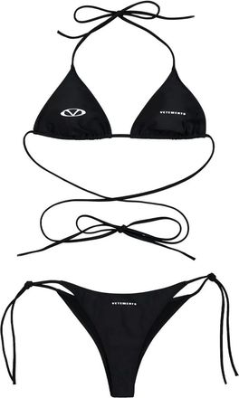 VETEMENTS Set bikini con stampa - Nero