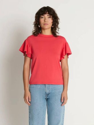Nation Ltd Camille Flutter Sleeve Top In Flora