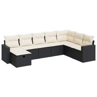 vidaXL Vidaxl - Set Divani Da Giardino Con Cuscini 8 Pz Nero In Polyrattan
