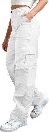 Generic Womens Lightweight Cargo Pants High Waist Drawstring Elastic Trousers Womens Trousers with Pockets Combat Pant Bottom Fashion Casual Sweatpants Outdoo