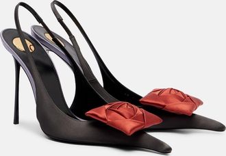 Saint Laurent Amalia 110 crepe satin slingback pumps