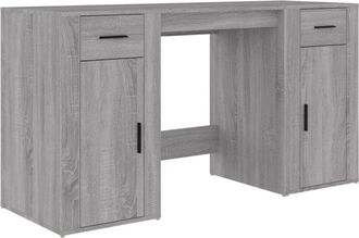 vidaXL Escritorio con armario contrachapada gris sonoma vidaXL