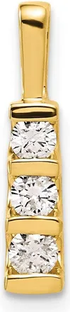 Diamond2Deal 10k Yellow Gold 3 Stone Diamond Pendant