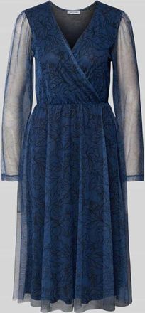 More & More More & More Midikleid mit V-Ausschnitt in Marine, Größe 34