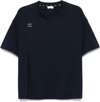 Liu Jo logo-plaque T-shirt - women - Cotton - S - Blue