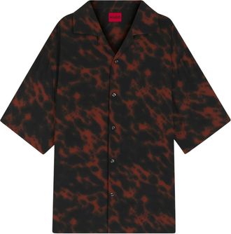 HUGO BOSS Espino Oversized Shirt - Heren - Korte mouwen Overhemden - Veelkleurig - S - Overhemden