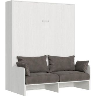 Itamoby Letto matrimoniale a scomparsa 160 verticale Sofà - kentaro - Colore: Bianco Frassino