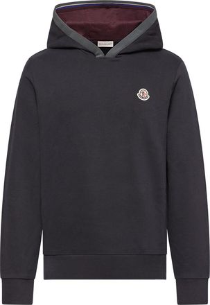 Moncler Moncler Brushed Cotton Logo Hoodie, Men, Blue, Size: 3xl
