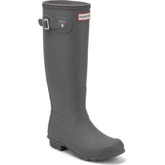 Hunter Original Tall Waterproof Rain Boot in Dark Gray at Nordstrom, Size 10