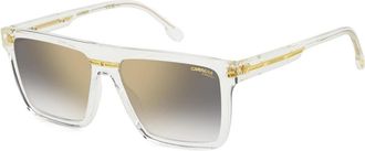 Carrera Kristal Grijs Zonnebril met Gouden Spiegel - Heren - Zonnebrillen - Wit - 58 MM - Accessoires