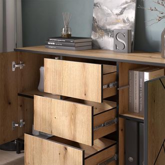 Vicco Aparador Hatto, Roble, 124 X 69.6 Cm Vicco