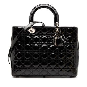 Dior Pre-owned Dior Large Patent Cannage Lady Dior 18BMA-0131