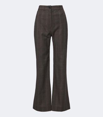 Acne Studios Pantalones anchos en mezcla de lana a cuadros