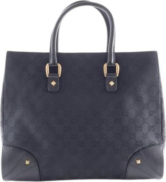 Gucci Pre-owned Tote Bags, female, Blue, Size: ONE SIZE Pre-owned Canvas Tote Bag
