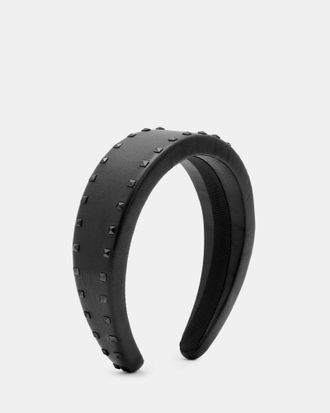AllSaints Goat Leather Maxie Leather Studded Headband, Size: One Size