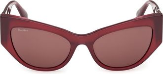 Max Mara 54mm Cat Eye Sunglasses in Shiny Milky Cherry /Burgundy at Nordstrom